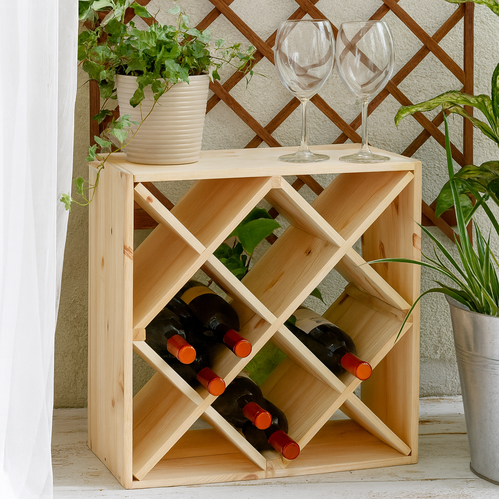 Weinregal für 24 Flaschen Nadelholz - Elysera