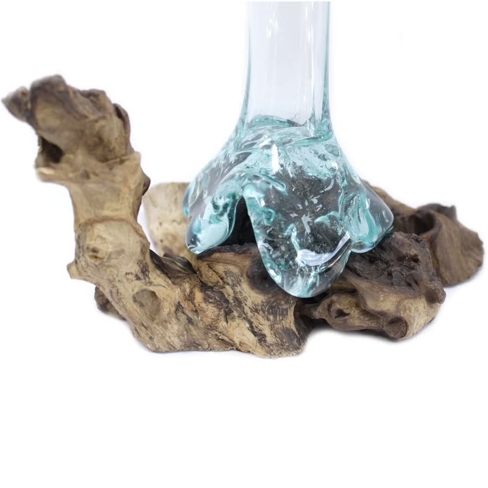 Glasvase auf Gamalholz 28cm