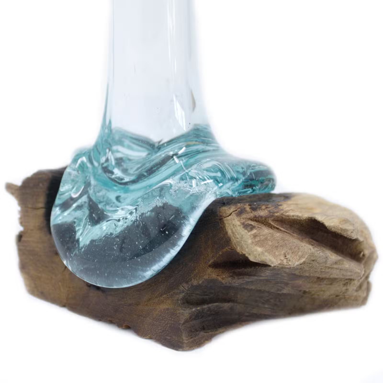 Glasvase auf Gamalholz 28cm