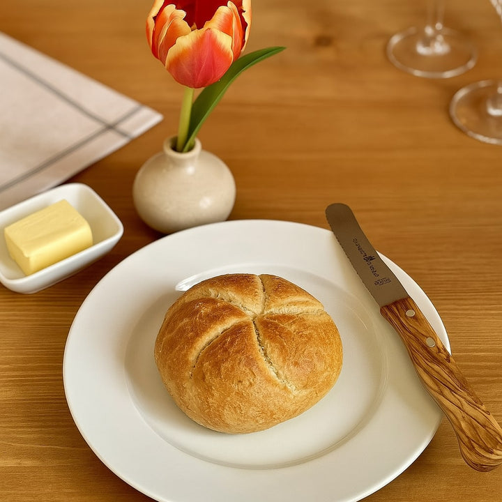 Brötchenmesser mit Olivenholzgriff - Elysera