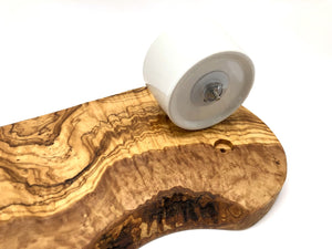 Burgerbrett aus Olivenholz inkl. Porzellanschale - Elysera