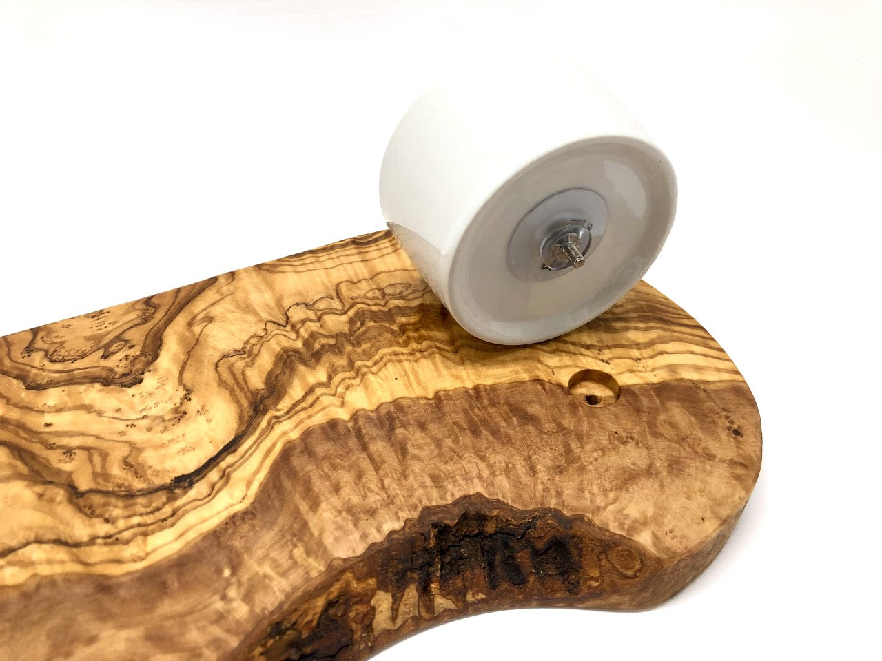 Burgerbrett aus Olivenholz inkl. Porzellanschale - Elysera