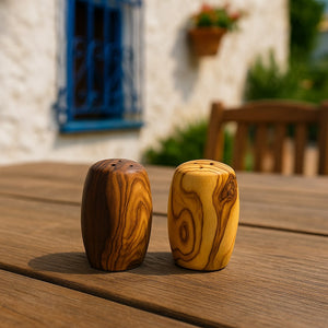 Salz- & Pfefferstreuer-Set aus Olivenholz (2-teilig) - Elysera