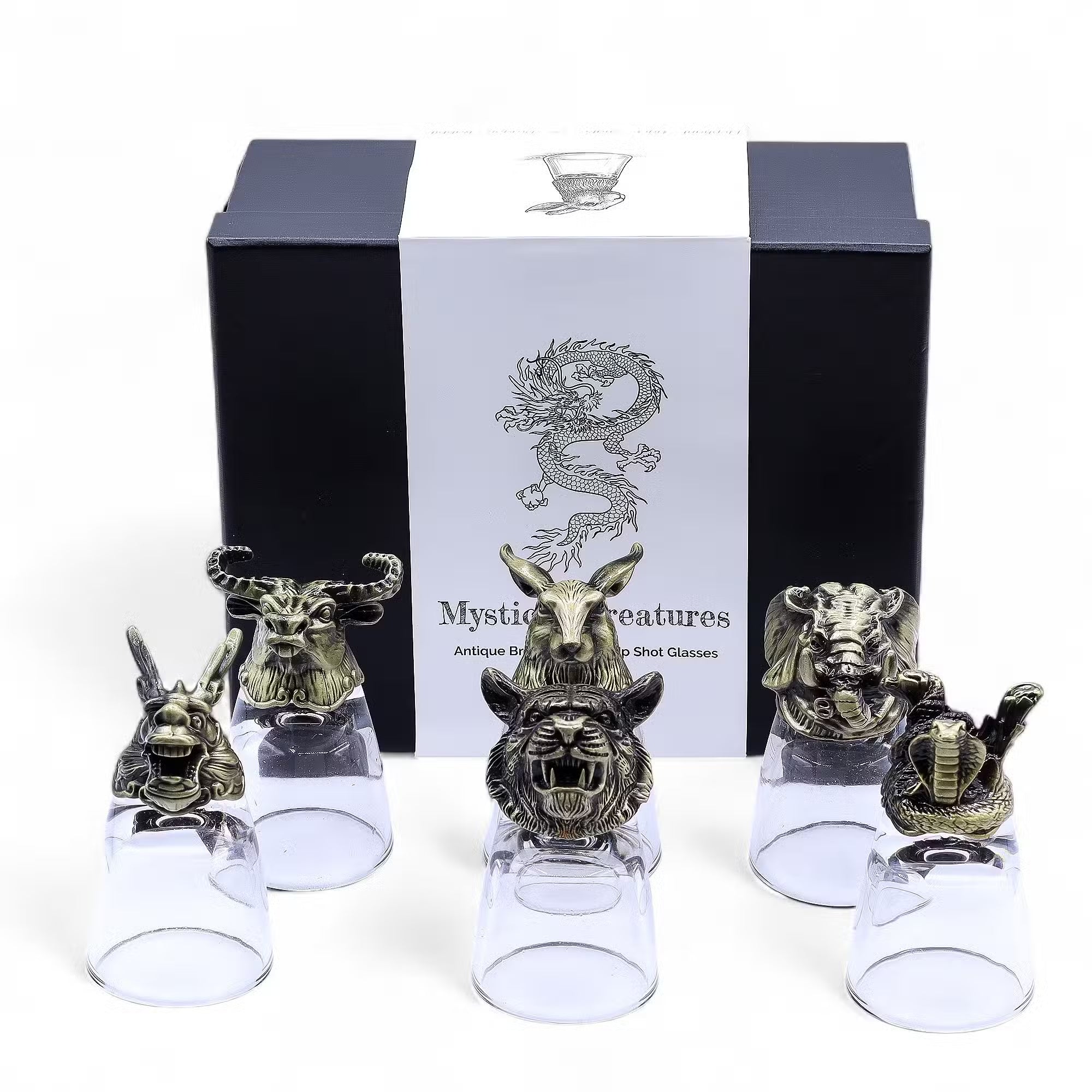 Schnapsglas-Set mit Tiermotiven Geschenkbox