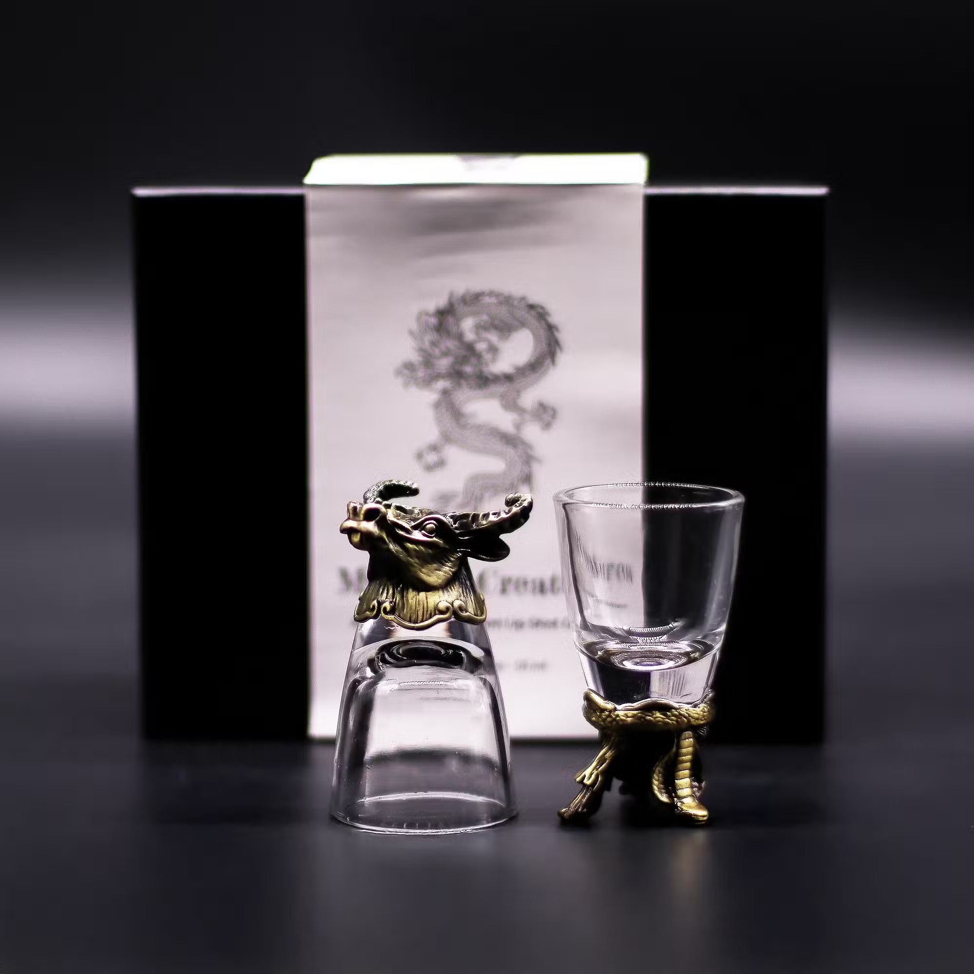 Schnapsglas-Set mit Tiermotiven Geschenkbox