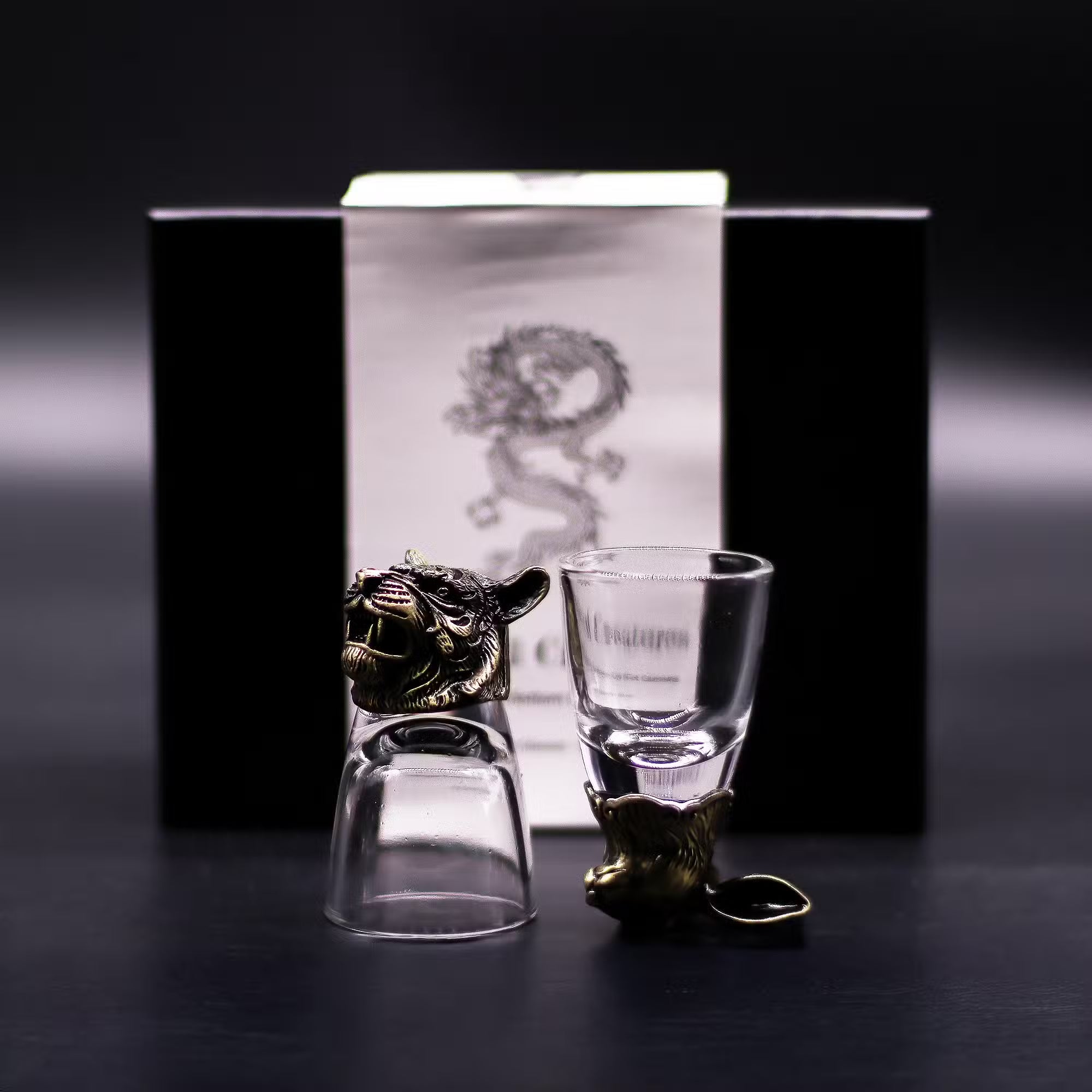 Schnapsglas-Set mit Tiermotiven Geschenkbox