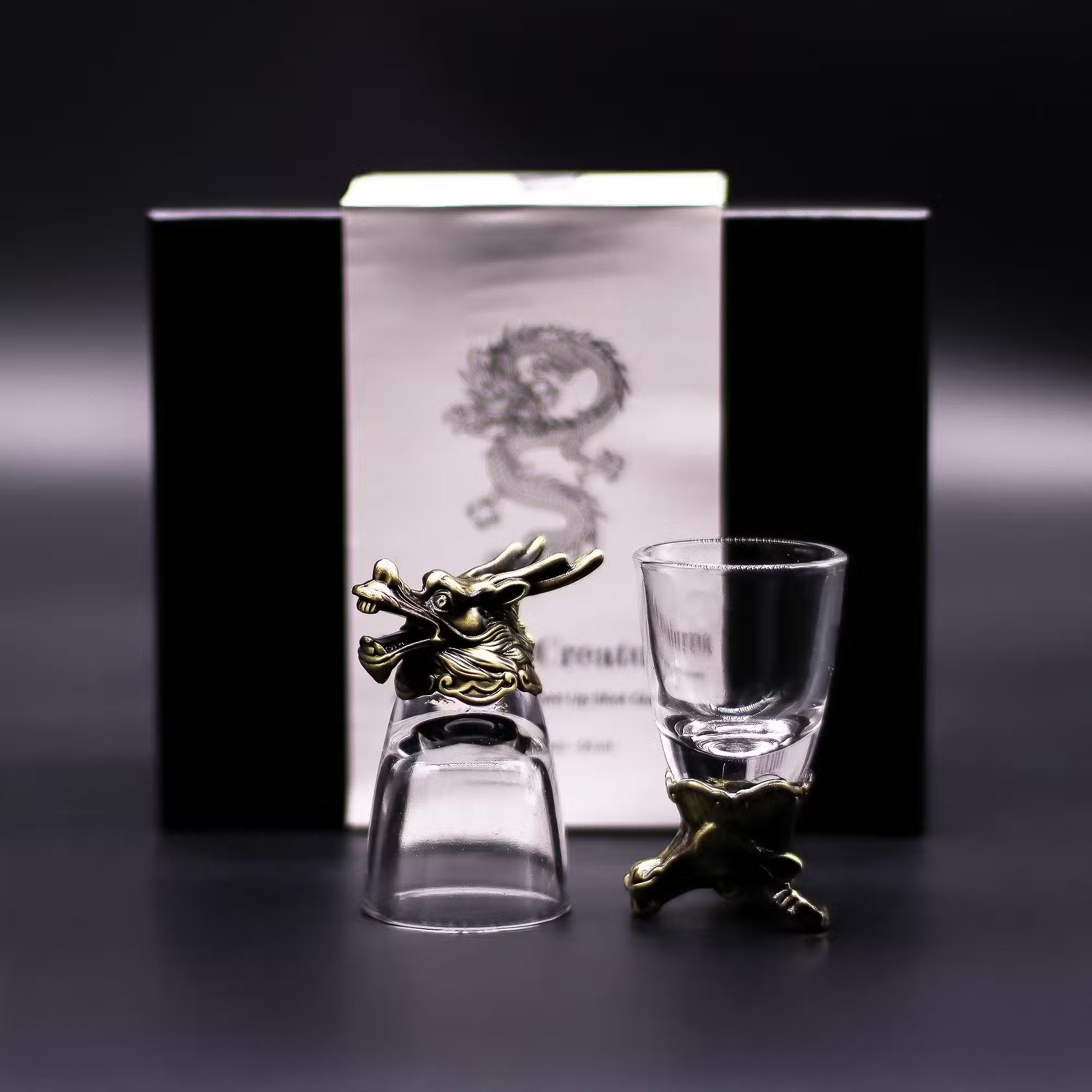 Schnapsglas-Set mit Tiermotiven Geschenkbox