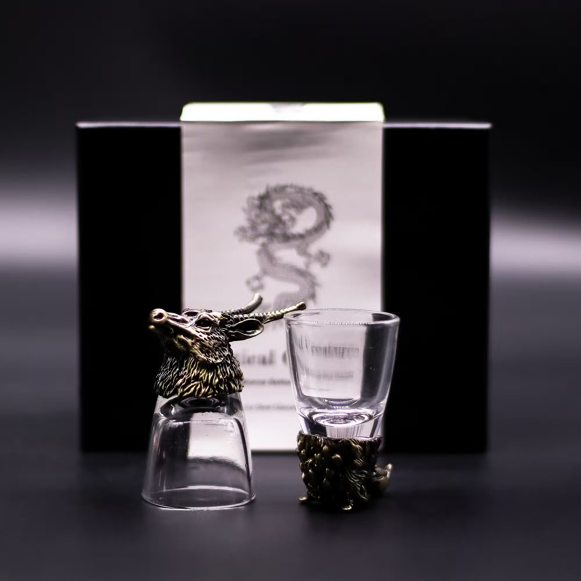 Schnapsglas-Set mit Tiermotiven Geschenkbox