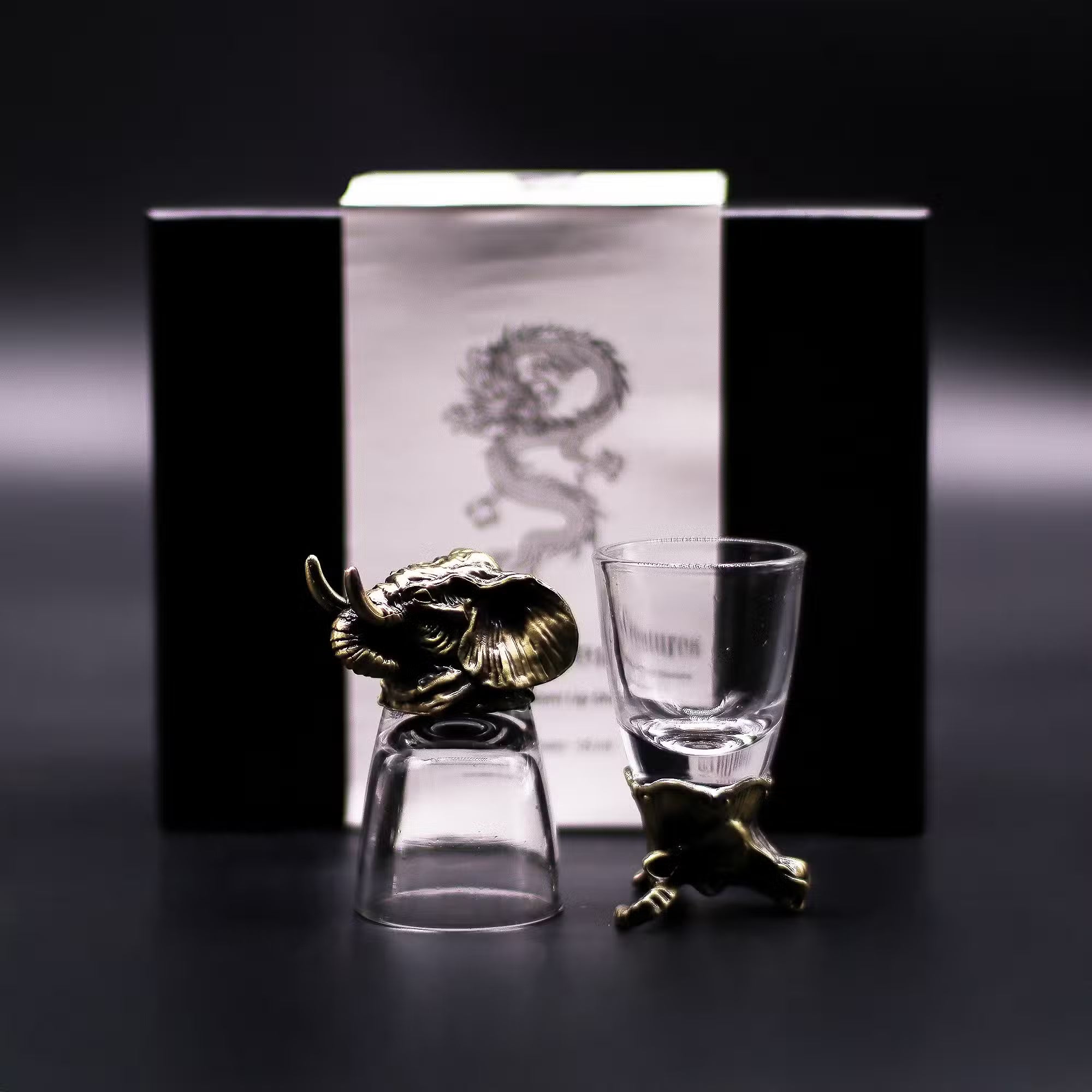Schnapsglas-Set mit Tiermotiven Geschenkbox